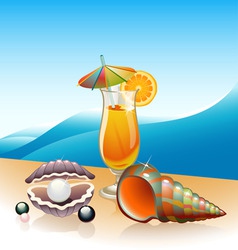 Beach cocktail vector image