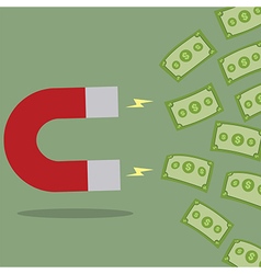 Horseshoe Manget Attracting Money Horseshoe Manget Attracting Money vector image