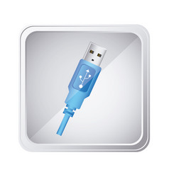 Emblem blue pendrive icon Emblem blue pendrive icon vector image