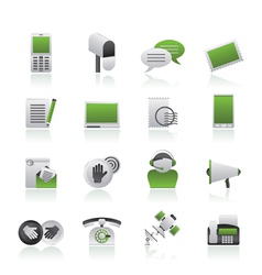 Contact and communication icons vector image