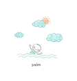 Swimming vector image