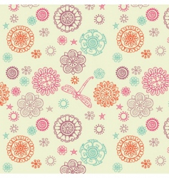 Floral seamless pattern vector image