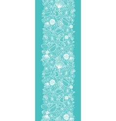 Blue seashells line art vertical seamless pattern vector image