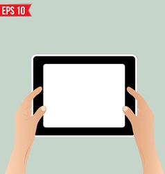 Hands holding tablet - - EPS10 vector image