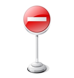 No entry road traffic sign isolated on white vector image