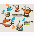 Funny cooking objects vector image