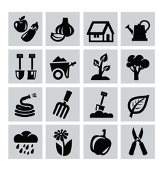 Gardening icons vector image