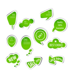 Eco green labels collection vector image