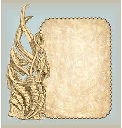 Sketch vintage frame design vector image