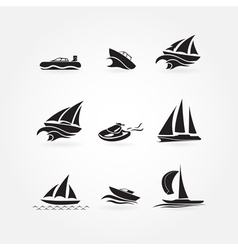 Set of yacht icons vector image
