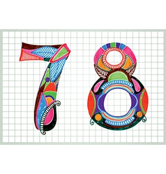 Hand draw Sketchy Numbers vector image