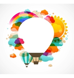 Hot air balloon colorful abstract background vector image