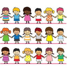 Cute children holding hand vector image