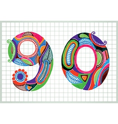 Hand draw Sketchy Numbers vector image