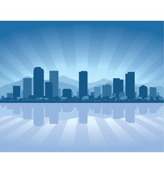 Denver skyline with reflection in water vector image