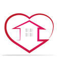 House in a heart vector image