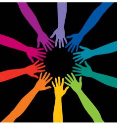 Hands circle vector image