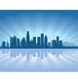 Los angeles skyline with reflection in water vector image