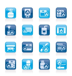 Household Gas Appliances icons vector image
