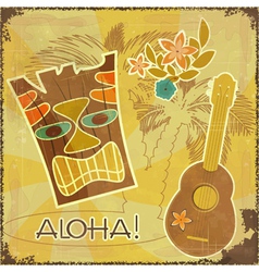 Retro Hawaiian postcard vector image