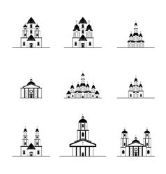 Silhouettes of different churches vector image