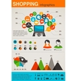 Shopping infographics set retro style design vector image