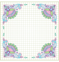Hand draw doodle frame element vector image