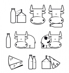 Cow and dairy food vector image