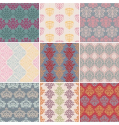 Set of seamless retro background vector image