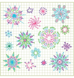 Hand draw doodle star element set vector image