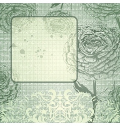 Grungy background with handdrawn roses vector image