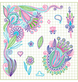 Hand draw doodle flower element vector image