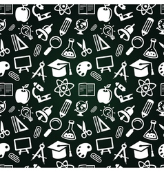 Seamless pattern with education icons vector image