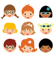 Kids faces vector image