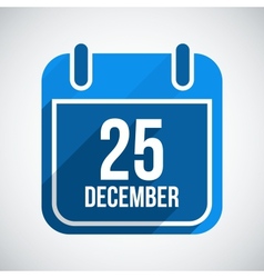 December 25 Calendar Icon Flat Icon With Long vector image