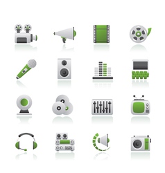Audio and video icons vector image