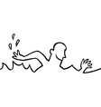 Person swimming in the water vector image