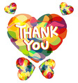Colorful heart with THANK YOU caption vector image