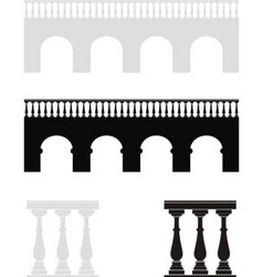 Ancient bridge balustrade vector image