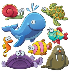 Sea Animals Collection vector image