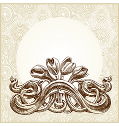 Frame ornate card announcement vector image