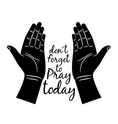Jesus praying hands silhouette vector image