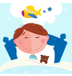 Cartoon boy sleeping vector image