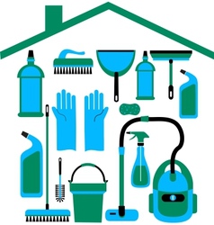 House set in blue colors House set in blue colors vector image