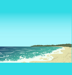 Ocean and sand beach vector image