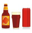 Beer bottle glass and can Beer bottle glass and can vector image
