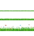 Green grass banner collections with flowers vector image
