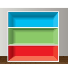 Colorful empty bookshelf vector image