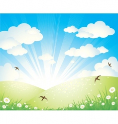 Spring landscape vector image