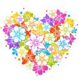 Colorful floral heart vector image